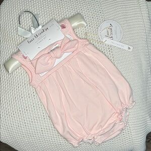 Luxe Threads Baby Pink Bow Bubble Romper